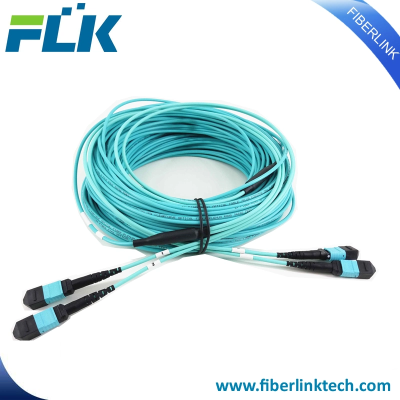 24 Fiber Om3 MTP/MPO Fiber Optic Trunk Cable