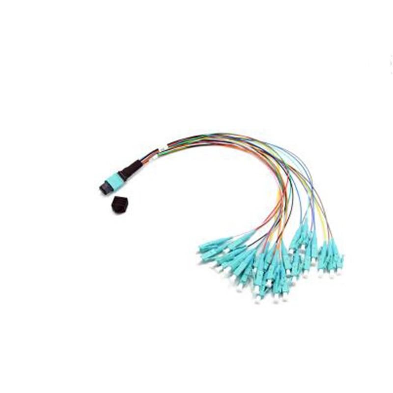 Om4 24 Core MPO MTP-LC 2.0mm Fanout Low Insertion Loss Polarity B Key up-Key up Trunk Fiber Optic Cable