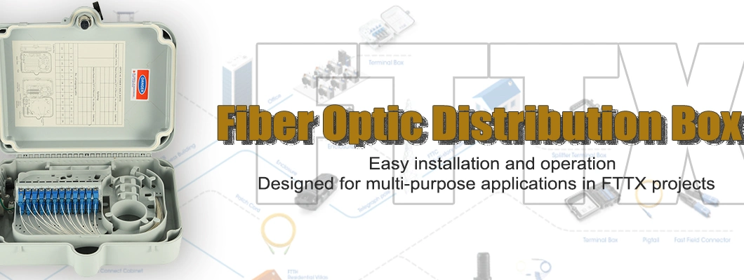 Outdoor 8 Ports Fiber Optic FTTH Splitter Distribution Box Termination Box