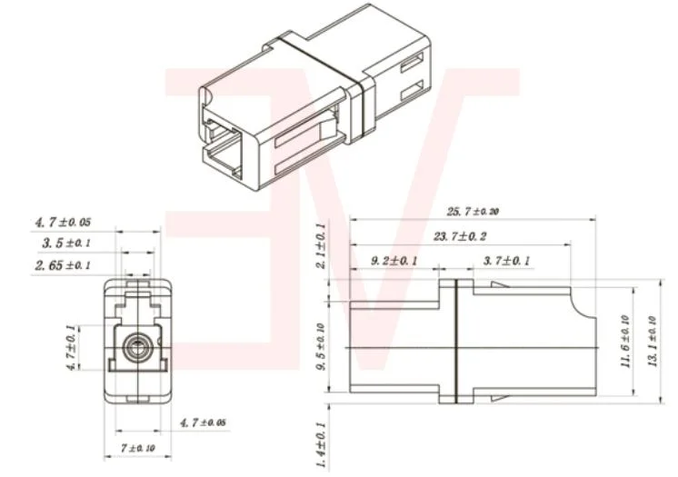 LC/APC Single Core Standard Flange Fiber Optic Adapter