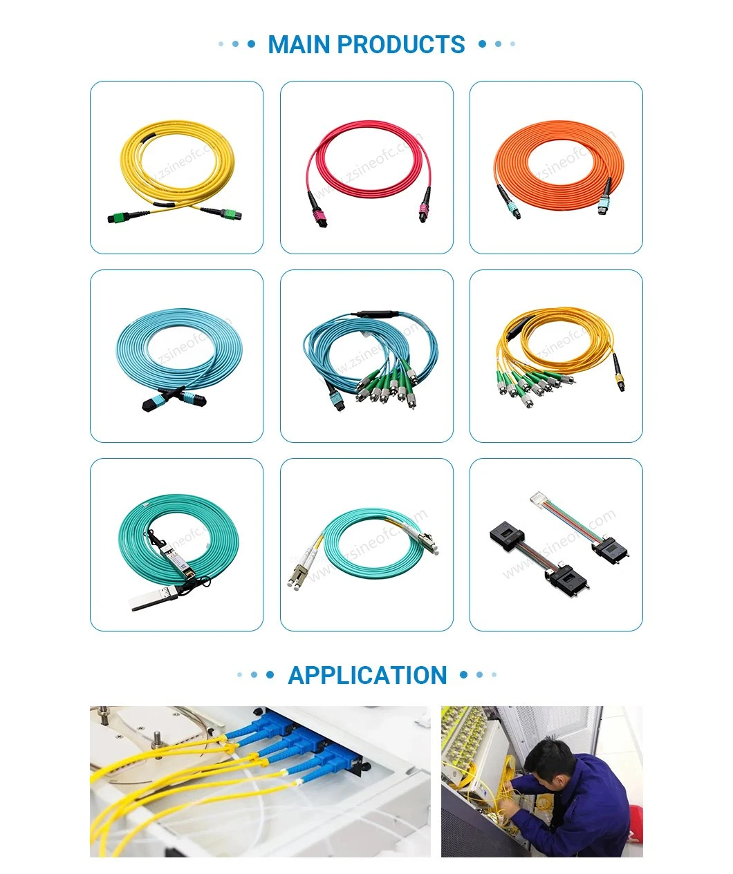 Connector Fiber Single Mode MPO/MTP to 6LC Duplex Cable Fiber Optic Patch Cord Customized 20% off