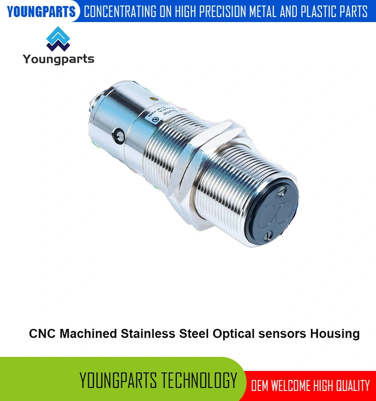 CNC Machined Stainless Steel Fiber Optic Sensors Housing Cable Connectors