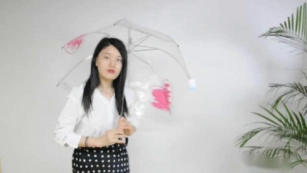 China Manufacturer Autumn Maple Leaves Flora Print Clear Transparent Umbrella