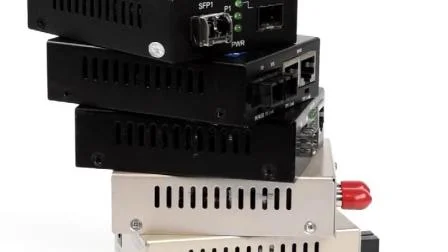 1310/1550 Nm Sm 10m/100m/1000m 10g 20km SFP Port RJ45 Ethernet Fiber Optic Industrial Media Converter