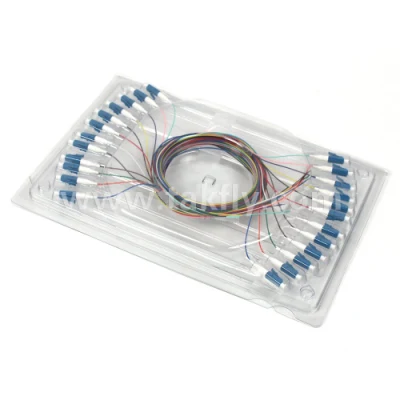1m 12 Cores LC/Upc Sm Fiber Optic Pigtail with 12 Colors