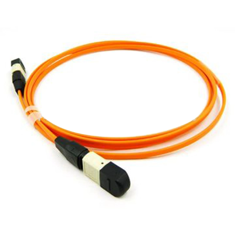 MTP 24 Core Fiber Optic Patch Cord MPO Trunk Cable Om3 Om4 Aqua Color MPO/MTP Female Patchcord with MPO Connector
