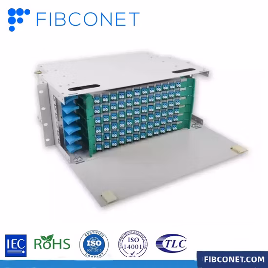 Abalone Factory Direct Fiber Optical 1u Rack Mounted Adaptors 24ports Sc Fiber Optic Patch Panel